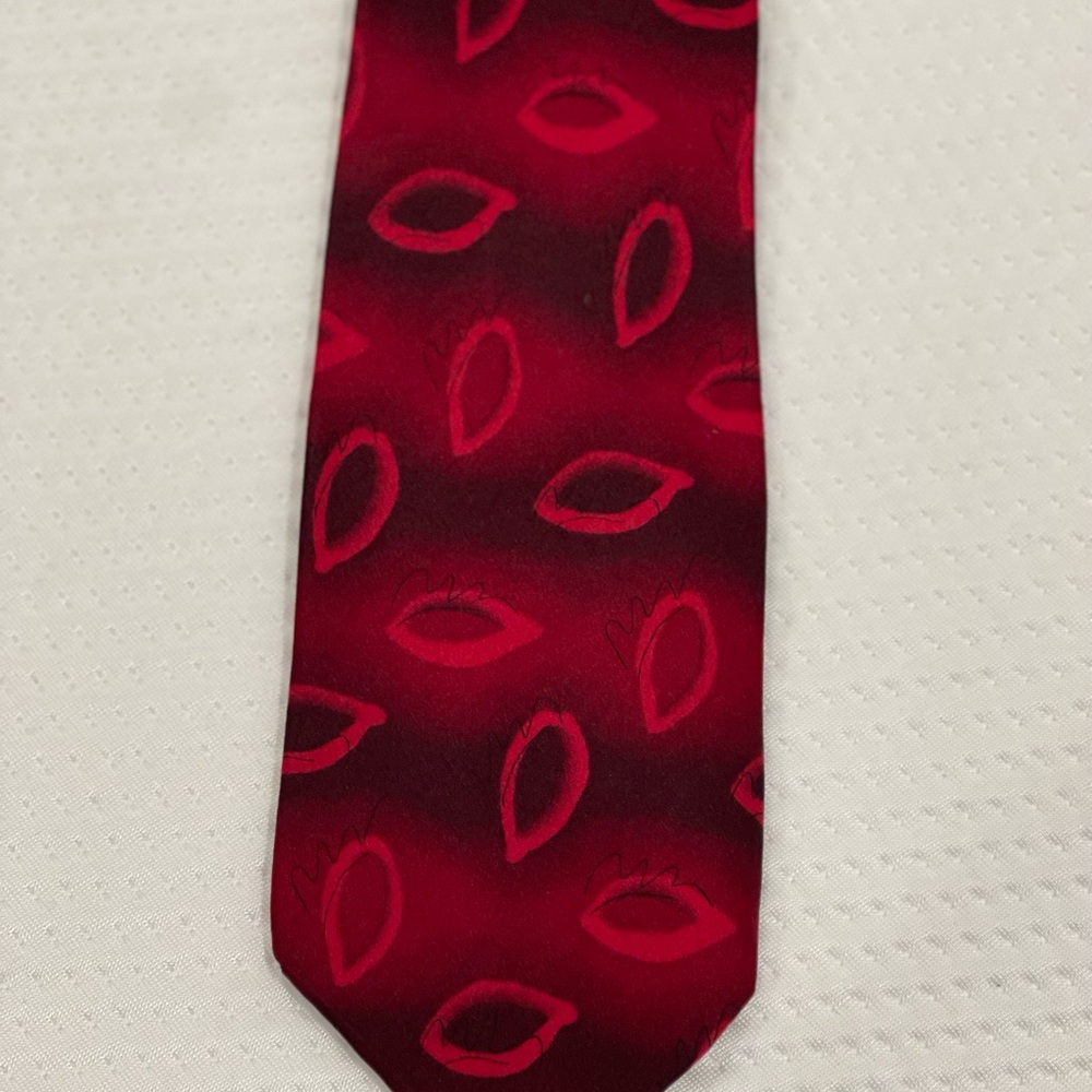 J Garcia Tie, Red, Butterfly Study II, Collectionn Fourteen.